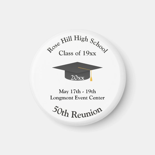 Imã Create Your Own Personalized Class Reunion Magnet (Frente)
