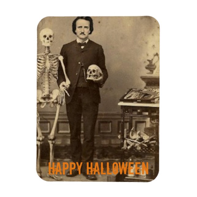 Ímã Creepy Edgar Allan Poe Halloween (Vertical)
