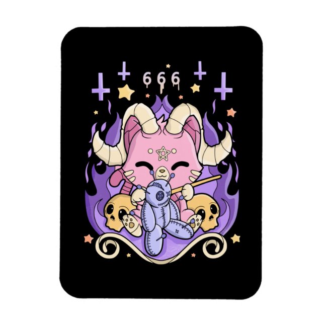 Ímã Creepy Kawaii Chibi Horror Cute Creepy Gótico (Vertical)