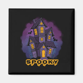 Imã Creepy Purple Mansion Spooky Haunted House