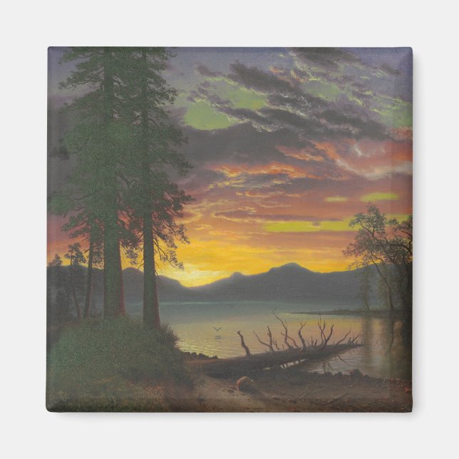 Imã Crepúsculo, lago Tahoe, c.1870s (óleo na canvas) (Frente)