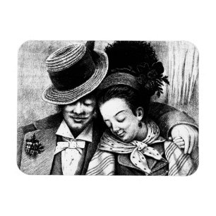 Ímã Crescendo velho junto Casal Ama arte romântica