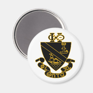 Imã Crest da Phi Chi Theta Dourado e Preto