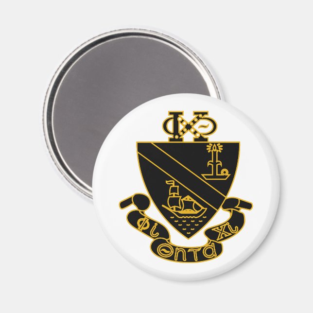 Imã Crest da Phi Chi Theta | Dourado e Preto (Front/Back)