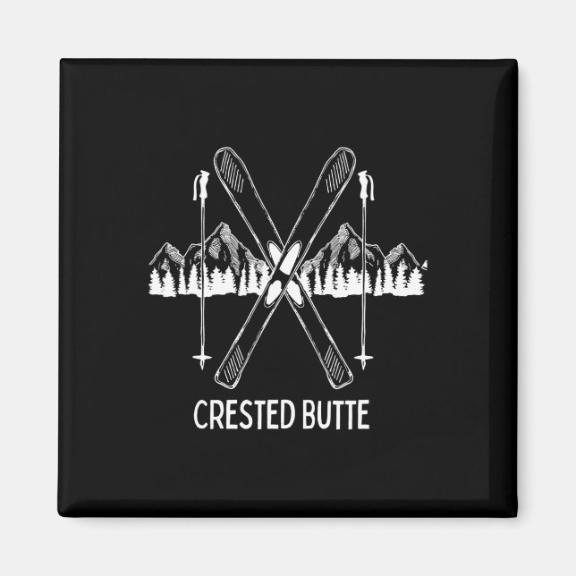 Imã Crested Butte Co Rocky Mountain Colorado Ski Neve (Frente)