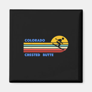 Imã Crested Butte Colorado Esqui Esquiador Esqui Retro