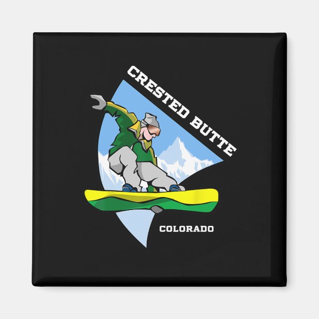 Imã Crested Butte Mountain Colorado Snowboard Snowb (Frente)