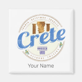 Imã Creta Island Retro Vintage Holiday Souvenir