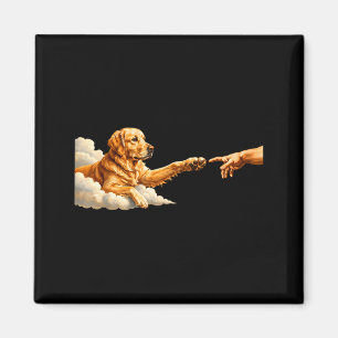 Imã Criação de Adão Golden Retriever Paródia de Cachor