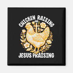 Imã Criação de Frango Jesus Louvando Galo Cristão F