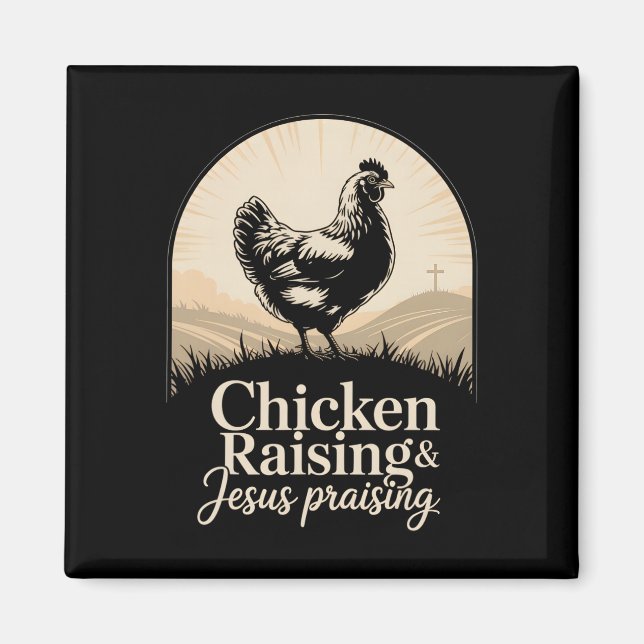 Imã Criação de Frango Louvando Jesus Cruz Solar Explos (Frente)