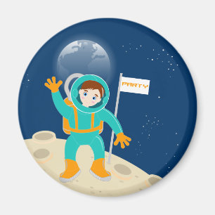 Imã Criança astronauta na festa de aniversário da lua