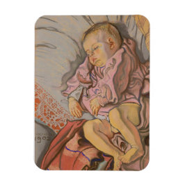 Ímã Criança jovem dormindo em um Travesseiro