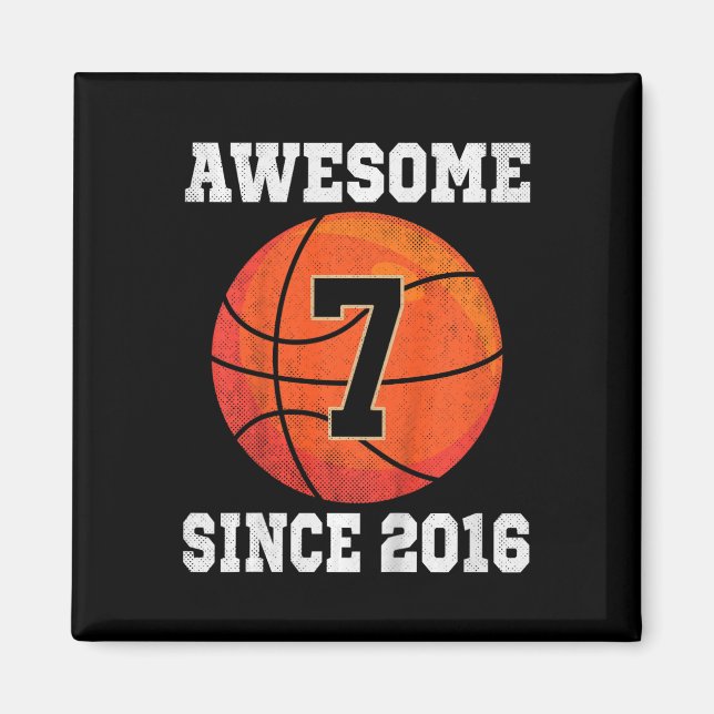 Imã Crianças 7 de Aniversário de Basquete com mais de  (Frente)