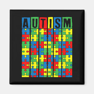 Imã Crianças Autismo Sensibilização Peça Quebra-cabeça