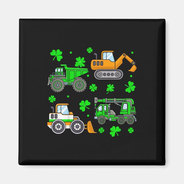 Imã Crianças Caminhão de Construção Irlandês Guindaste (Frente)