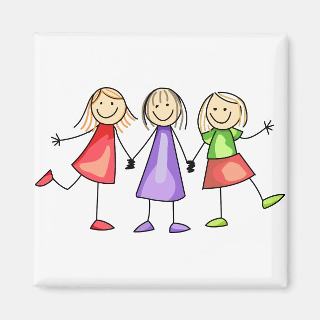 Imã Crianças com Figura Stick (Frente)