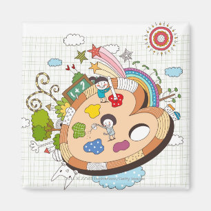 Imã Crianças com pincéis