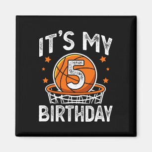 Imã Crianças de 5 anos Bysketbyll Esporte 5 Birthday B