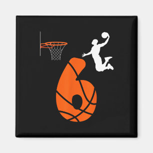 Imã Crianças de 6 anos, Slam Dunk é meu 6 Birthday Bas