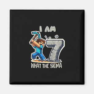 Imã Crianças de 7 Anos Sigma Pixel Art Mineração Gamer