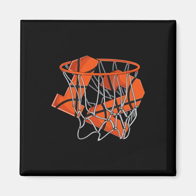 Imã Crianças de basquete de aniversário de 12 (Frente)