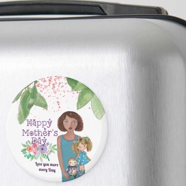 Imã Crianças de Dia de as mães Whimsic (Whimsical Mother's Day Kids Magnet)