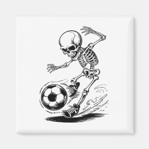 Imã Crianças de Esqueleto Assustadoras Jogando Futebol