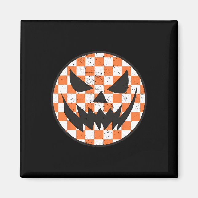 Imã Crianças de Trendy do Rosto de Halloween com Padrã (Frente)
