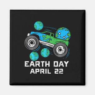 Imã Crianças Dia da Terra 22 de abril Monster Truck Cu