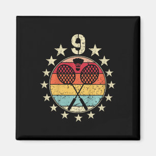 Imã Crianças Dminton Aniversário de 9 Anos Menino 9