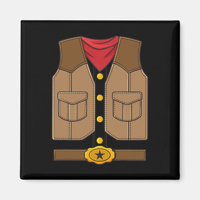 Imã Crianças do Halloween do Cowboy Ocidental (Frente)