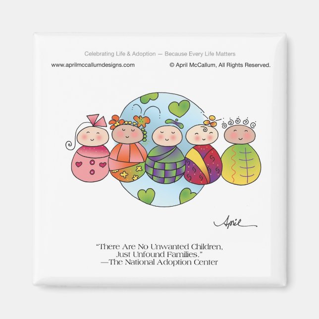 Imã CRIANÇAS DO MUNDO Magnet por April McCallum (Frente)