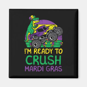 Imã Crianças Esmagam Mardi Gras Dino Monster Truck Fun