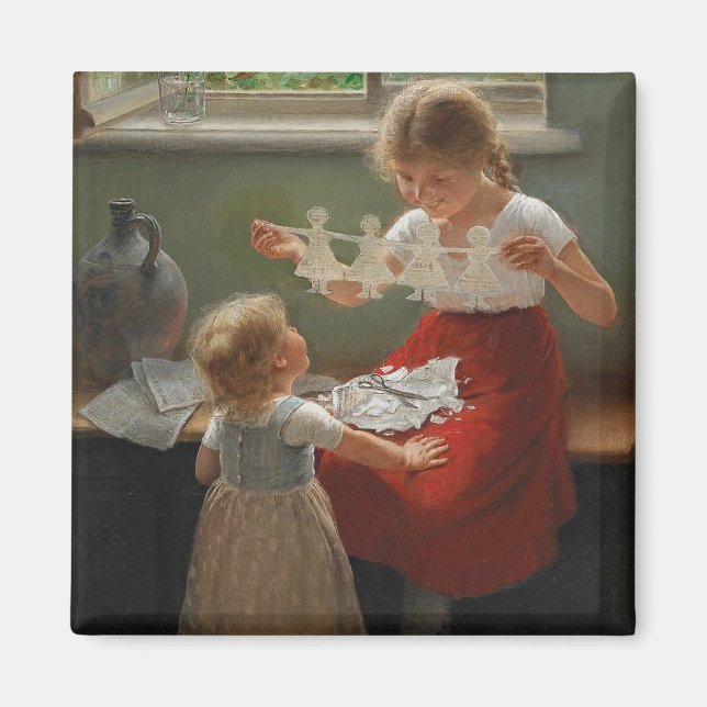 Imã Crianças Fazeres Silhuettes (Crianças Cutes Brinca (Frente)