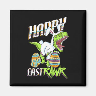 Imã Crianças Feliz Eastrawr Cute Trex Dinossaur Páscoa