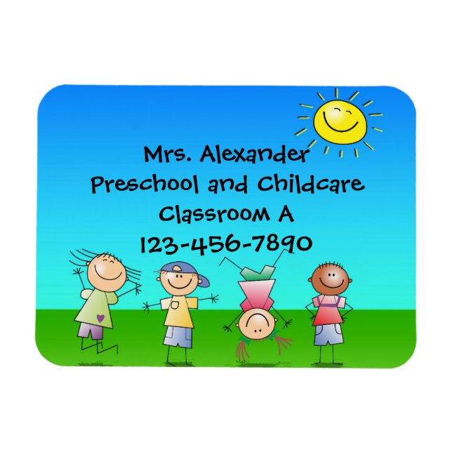 Ímã Crianças Felizes Brincam ao Sol, Crianças do Exter (Horizontal)