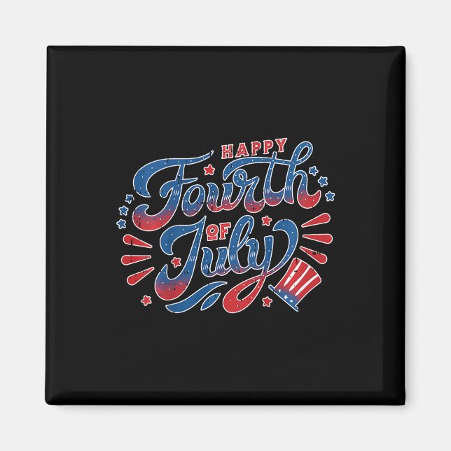 Imã Crianças Felizes Independência Dia 4 De Julho Cria (Frente)