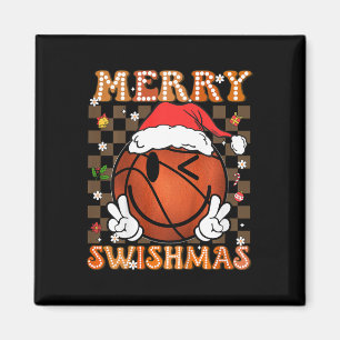 Imã Crianças Groovy Feliz Swishmas Natal Basketba