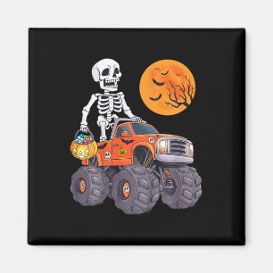 Imã Crianças Halloween Skeleton Monster Truck Engraçad