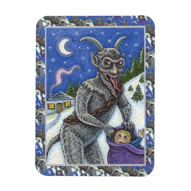 ÍMÃ CRIANÇAS KRAMPUS E NAUGHTY, HISTÓRIA ESCURA DE NAT (Vertical)