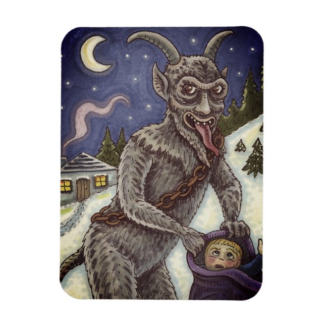 ÍMÃ CRIANÇAS KRAMPUS E NAUGHTY, HISTÓRIA ESCURA DE NAT (Vertical)