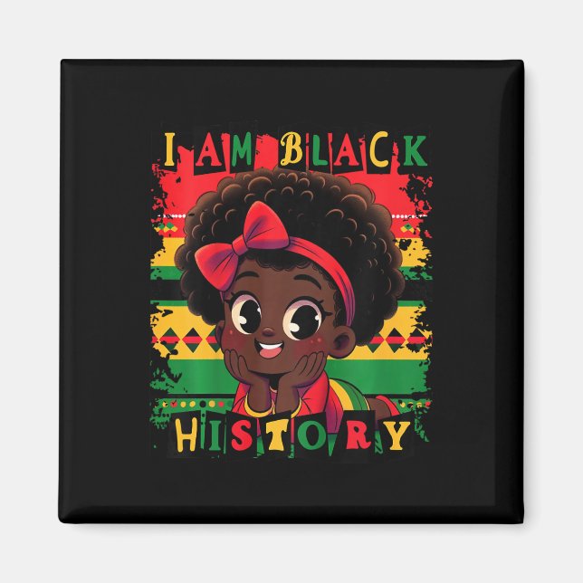 Imã Crianças Meninas Eu Sou História Negra  (Frente)