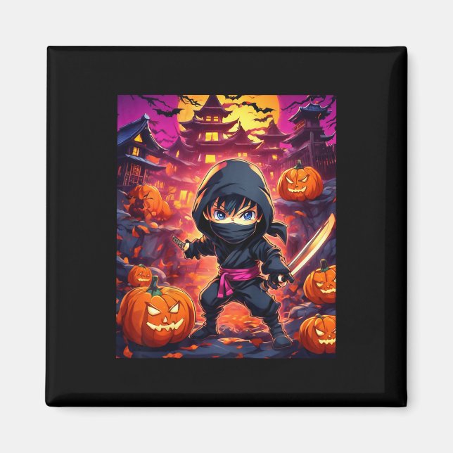 Imã Crianças Menino Halloween (Frente)