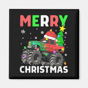 Imã Crianças Meninos Feliz Monstro de Natal Truck Sant