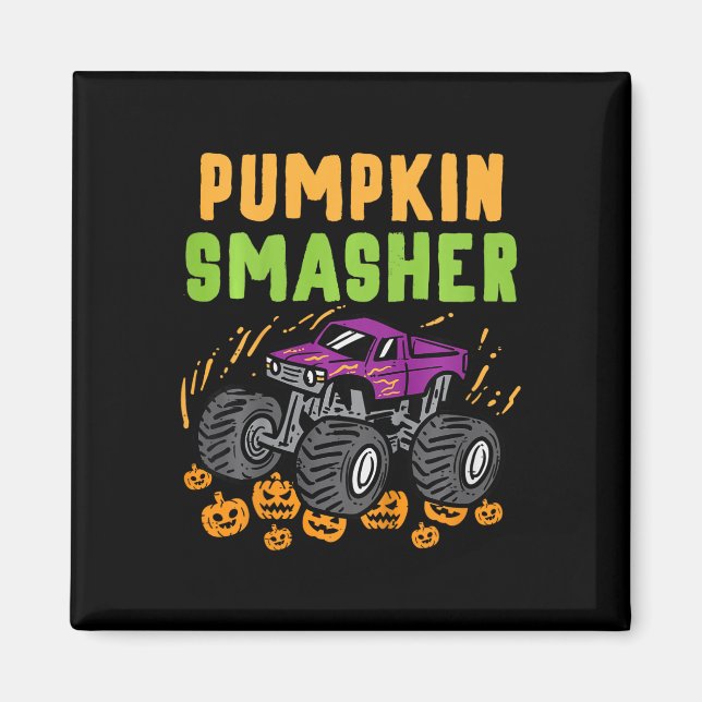 Imã Crianças Monstro do Halloween Rapazes Pumpkin Smas (Frente)