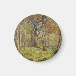 Imã Crianças na floresta primavera H.A. Brendekilde