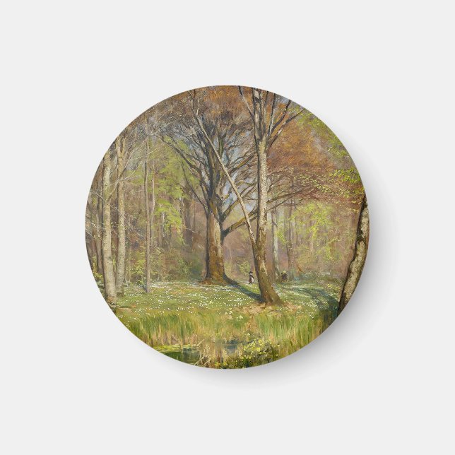 Imã Crianças na floresta primavera H.A. Brendekilde (Frente)