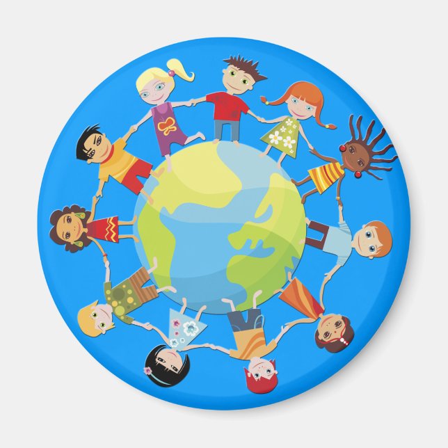 Imã Crianças para a paz mundial (Frente)