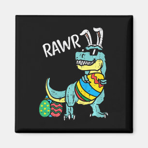 Imã Crianças Páscoa Trex Bunny Rawr Menino Pequeno Pás